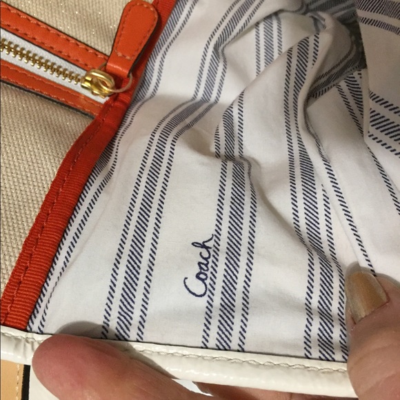 Vintage Rare COACH Beach Umbrella BAG Canvas Tote - Picture 8 of 16